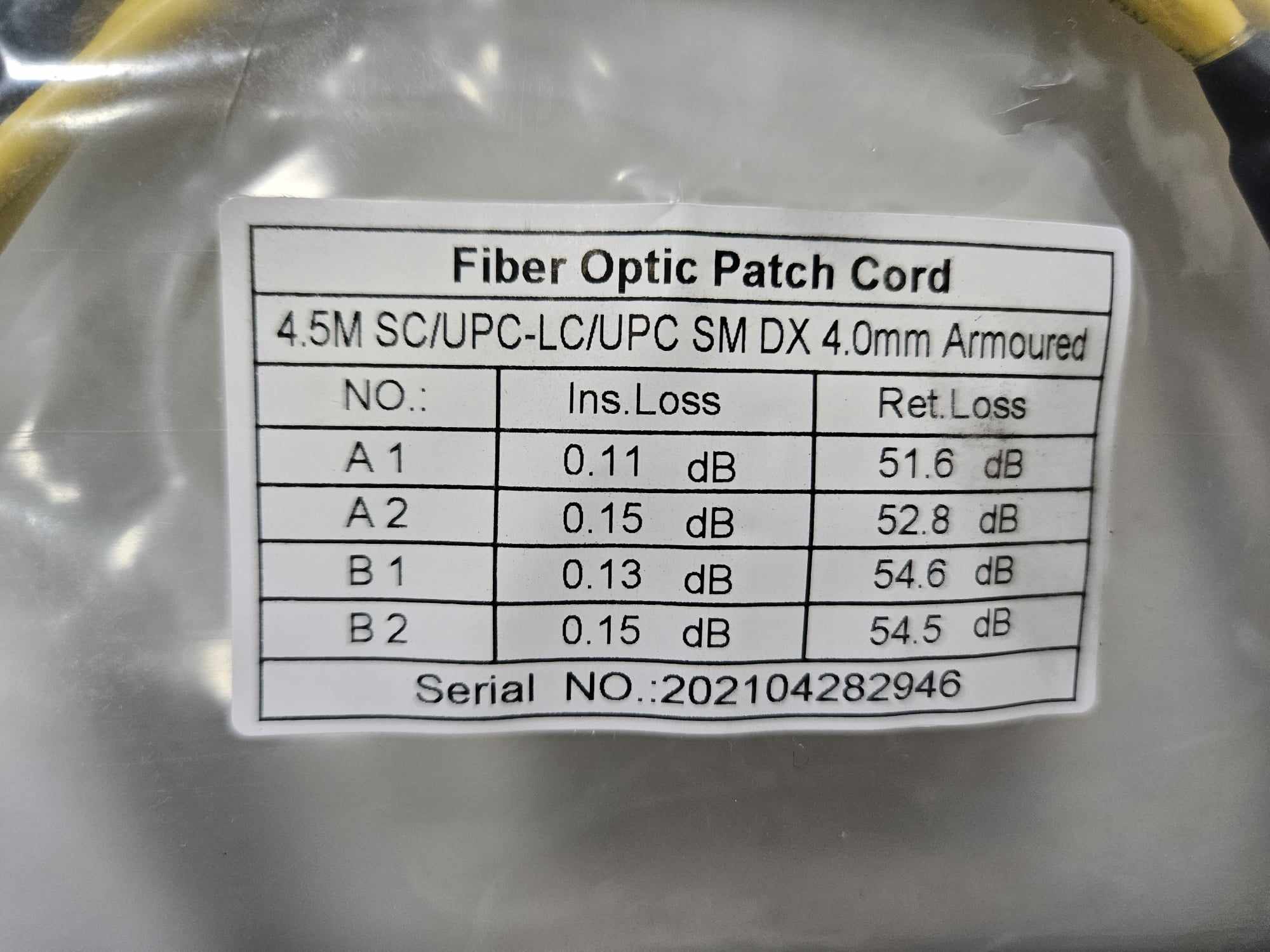 Fiber optic patch cord