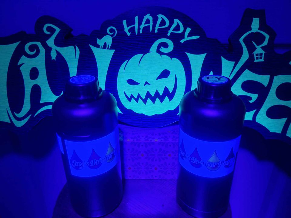 Ink for Fluorescence Black Light hard Ink for UV printer 1000ml Magenta or Yellow - UV Fluorescent Black Light Ink - Florescent ink Ink