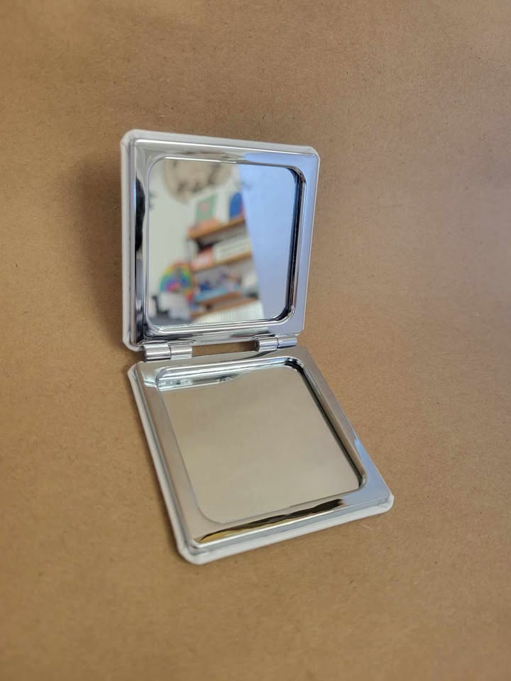 Compact Mirrors, UV Printable - 60mm White Double-sided (50 Pack)