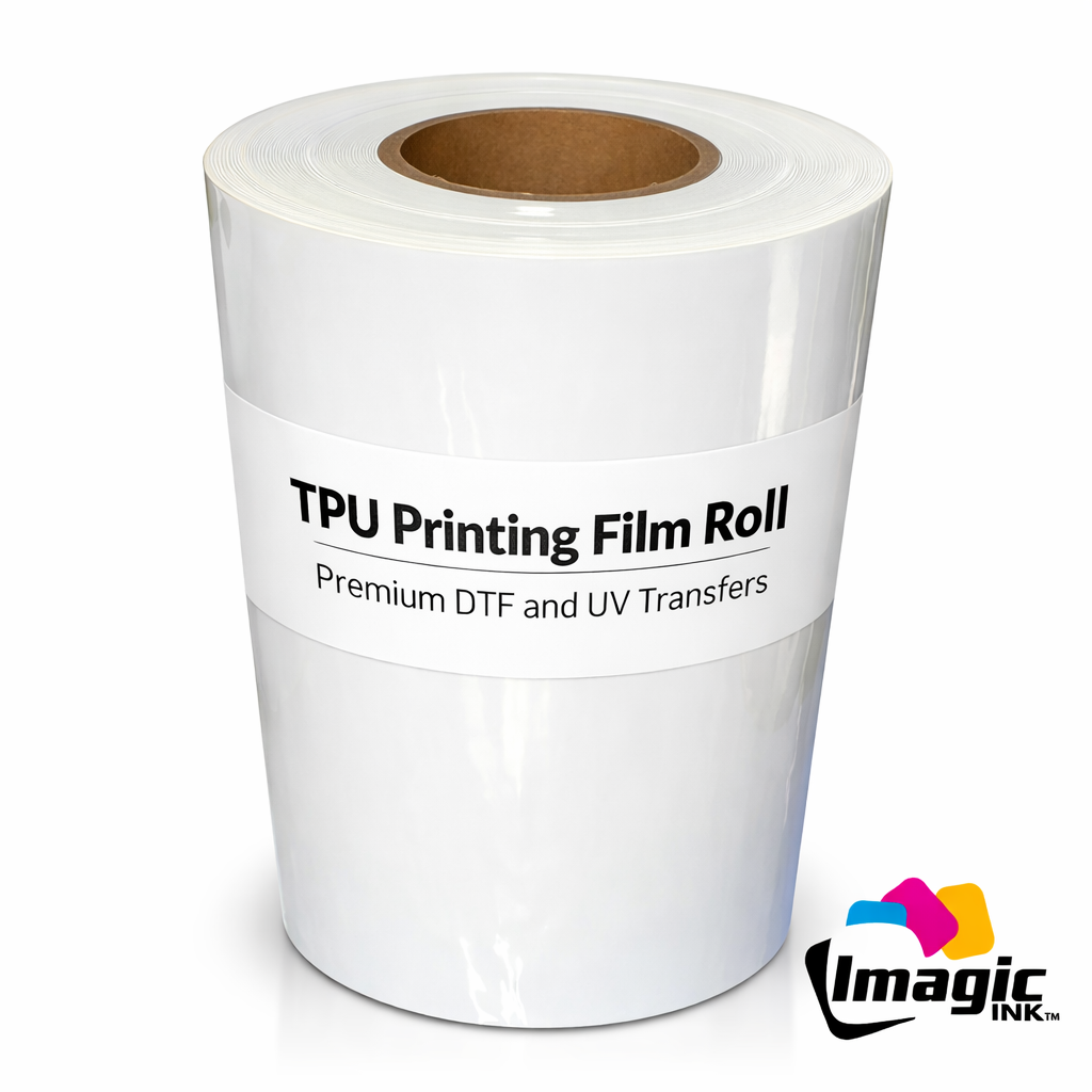 3ft sample: SAMPLE SIZE! 3D Siliconized Printing Film – White Opaque TPU Roll – 12" Wide × 100 Meters – For Soft Ink Print & Cut