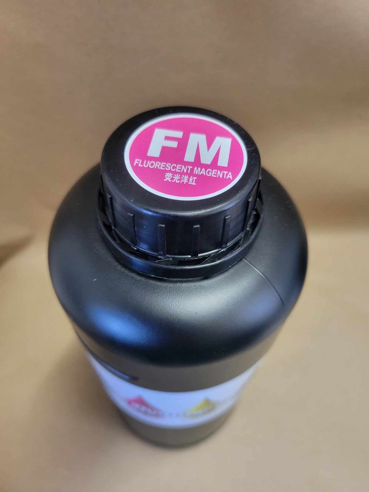 Ink for Fluorescence Black Light hard Ink for UV printer 1000ml Magenta or Yellow - UV Fluorescent Black Light Ink - Florescent ink Ink