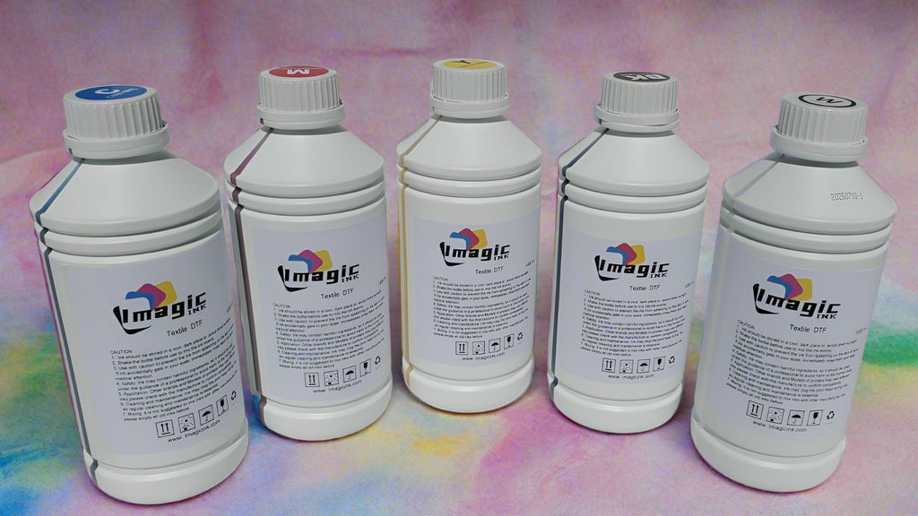 Box of 20 Imagic DTF Ink for DTF Textile T-shirt Printer for Epson xp600 dx5 dx6 all colors CMYK + White 1000ml Bottle