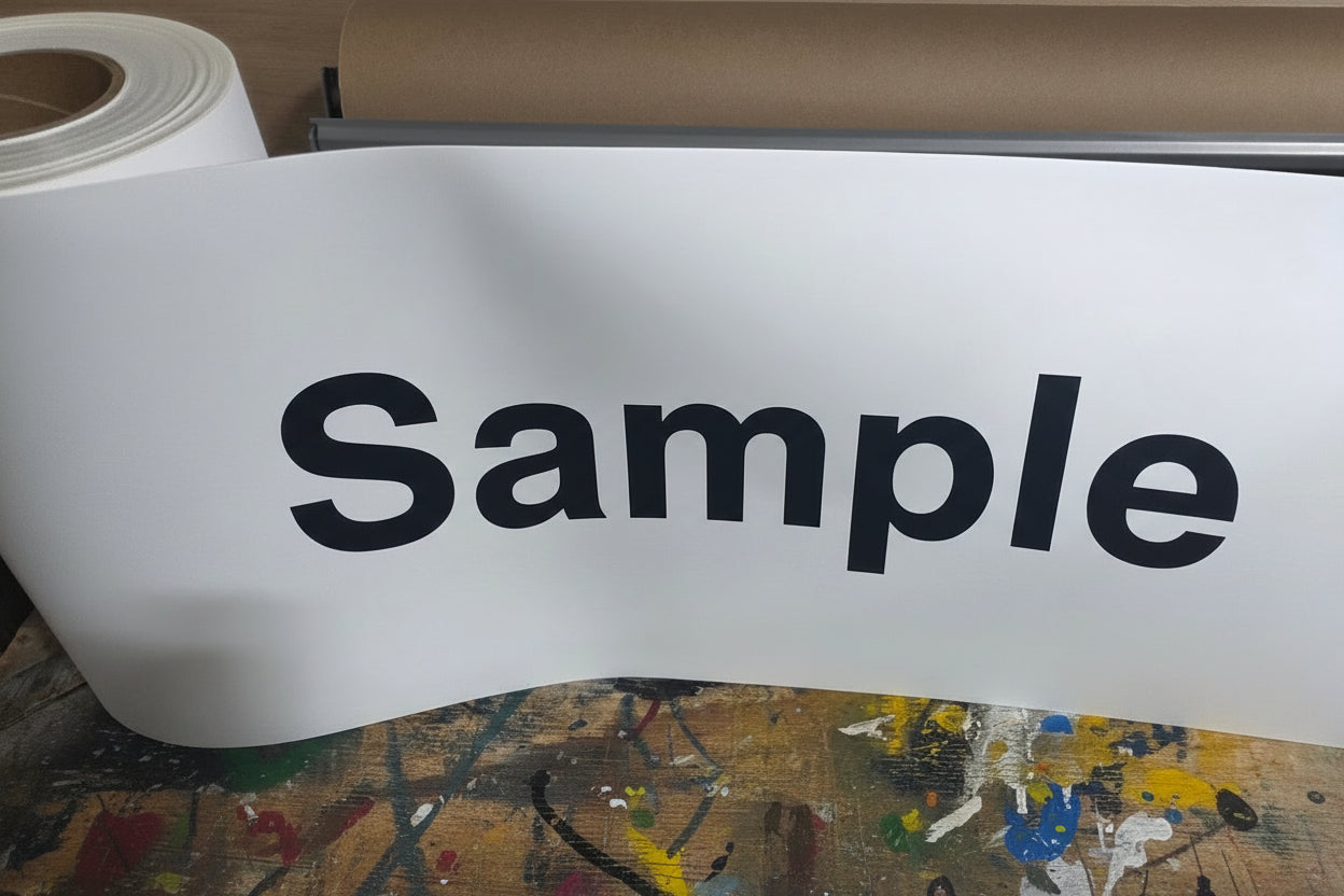 3ft sample: SAMPLE SIZE! 3D Siliconized Printing Film – White Opaque TPU Roll – 12" Wide × 100 Meters – For Soft Ink Print & Cut