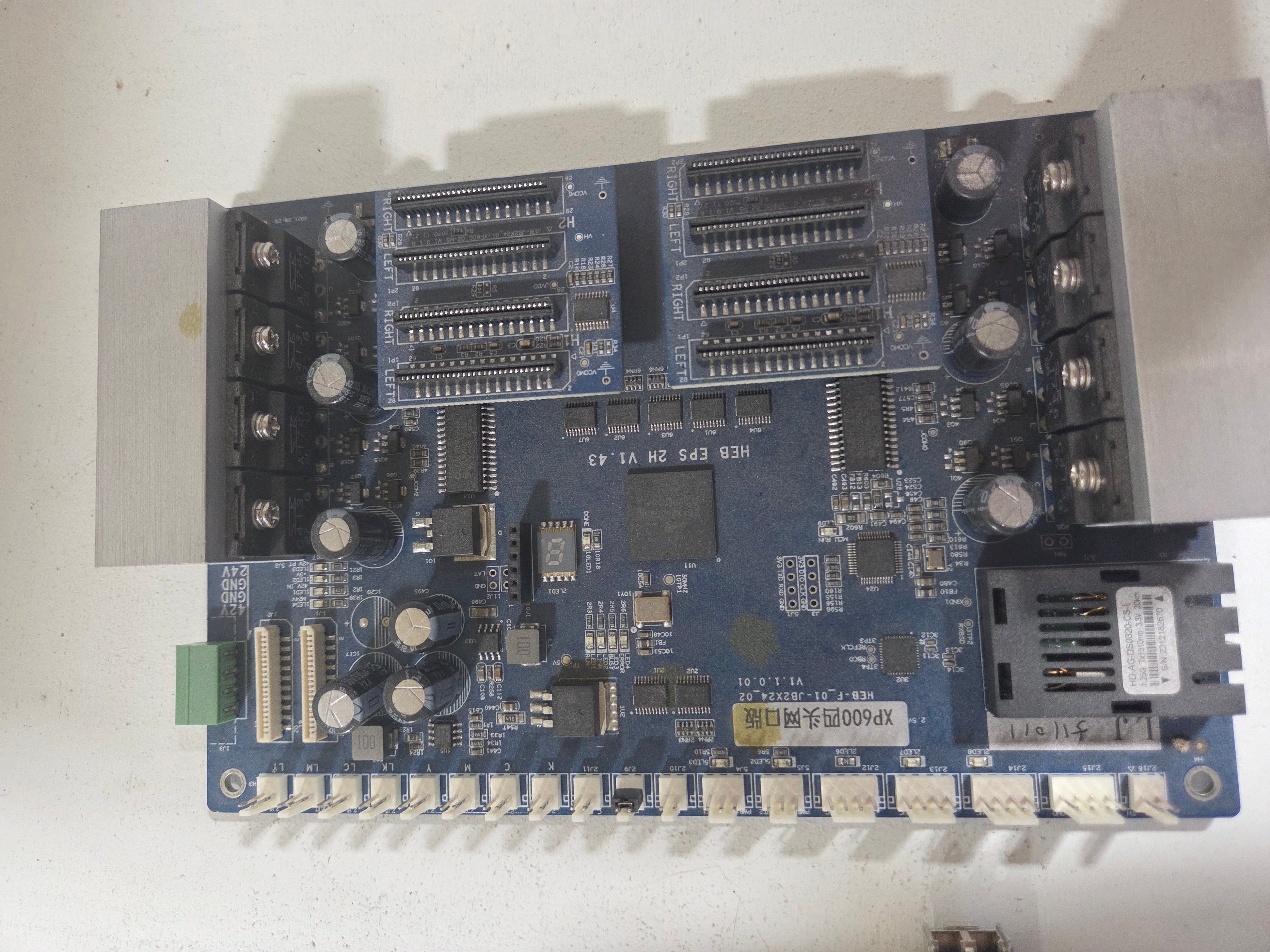 Hoson main motherboard and printhead board for xp600 V1.43 - HEB-F_01-JB2X24_02 V1.1.0.01 Fiber Optic